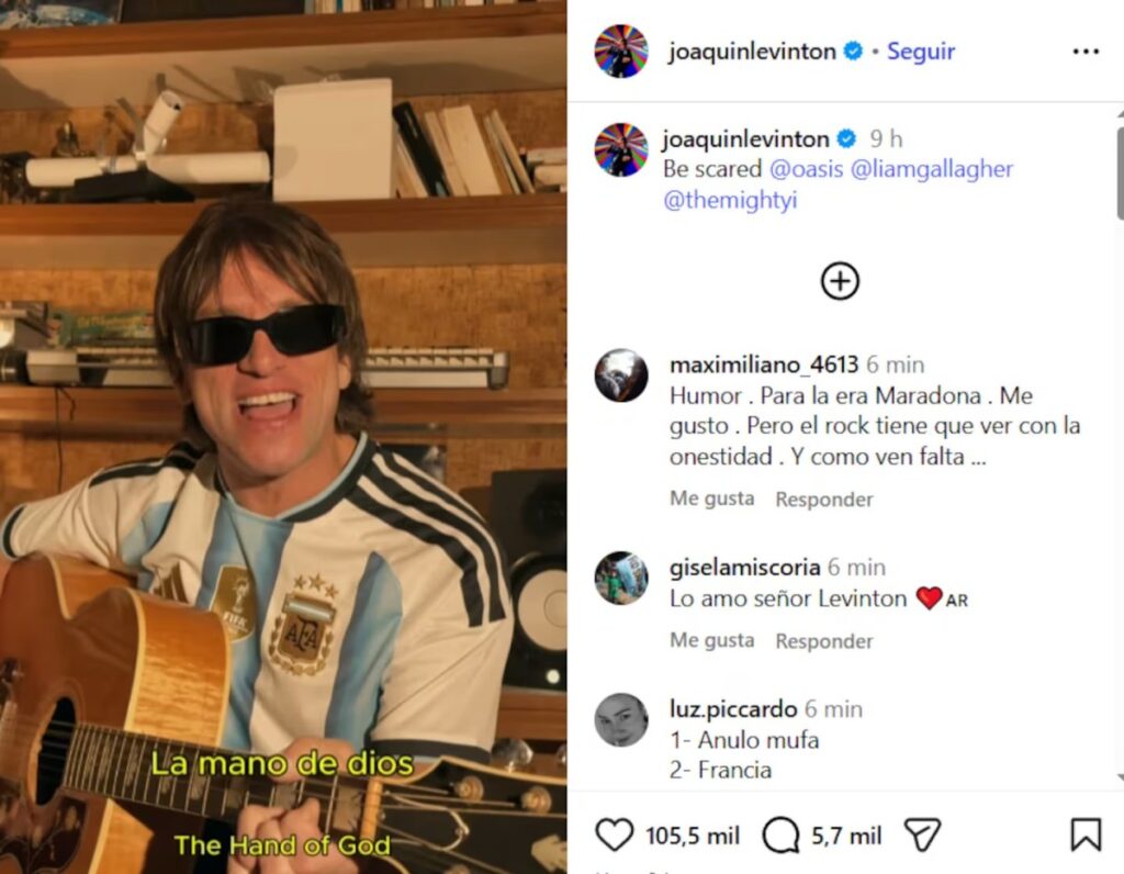 La previa del rock: Joaquín Levinton cruzó a Liam Gallagher con un hit de Oasis
