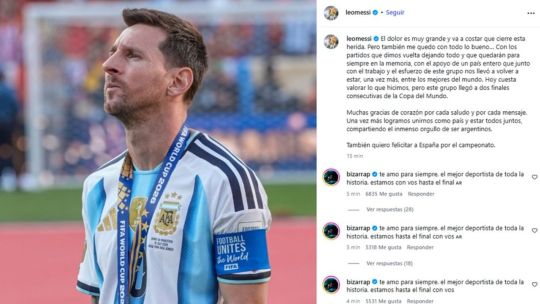 Lionel Messi rompió el silencio tras la final del Mundial 2026: «El dolor es muy grande»